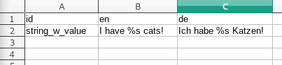 Spreadsheet structure for Godot localisation